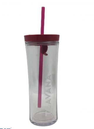 Teavana Starbucks Tumbler Dark Pink With Straw Hot Cold Contigo Lid Cup Mug 2
