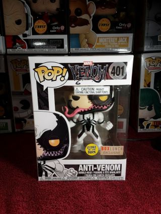 Funko Pop Marvel Anti - Venom 401 Boxlunch Exclusive Glow In The Dark