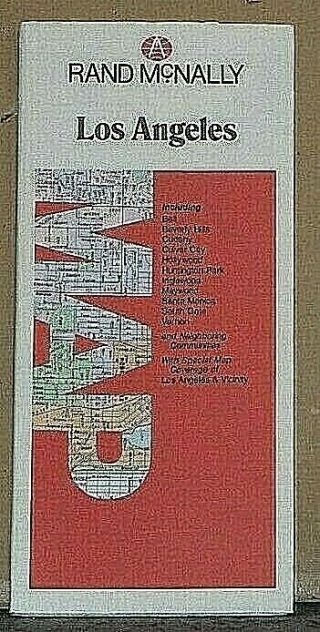 1990 Rand Mcnally Street Map Of Los Angeles,  California " Old Stock "