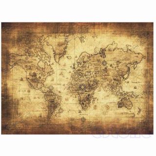 Large Vintage Old World Map Print