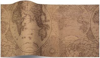 Olde World Map Suttons Tissue Wrap 5 Sheets Of 70 X 50 Cm Luxury Tissue Wrapping