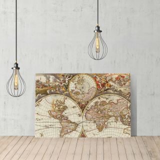 Decorative Canvas Print United USA Old World Map Wall Décor Ready To Hang 6