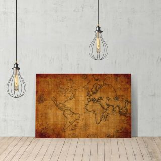 Decorative Canvas Print United Old World Map Wall Décor Ready To Hang