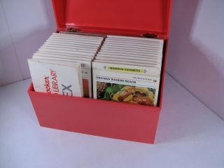 Vintage 1971 Betty Crocker Recipe Index Card Library & Red File Box Complete