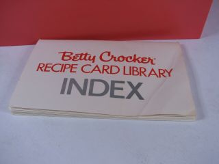 Vintage 1971 Betty Crocker Recipe Index Card Library & Red File Box COMPLETE 2