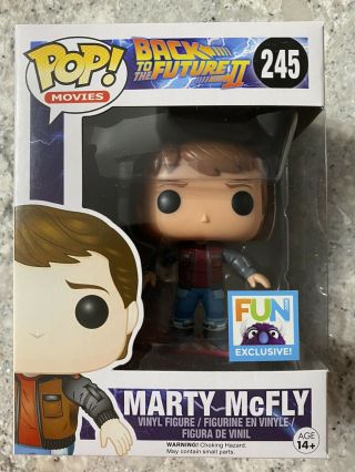 Funko Pop Fun Exclusive Marty Mcfly W/ Hoverboard Rare Back To The Future