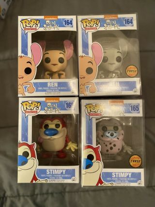 Funko Pop Ren And Stimpy Set 164 Ren And 165 Stimpy Commons And Chases
