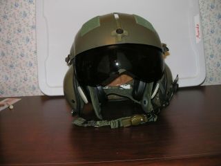 Authentic Sph - 4 Helicopter Pilot Military Us Army Flight Helmet With Visor Od Xl