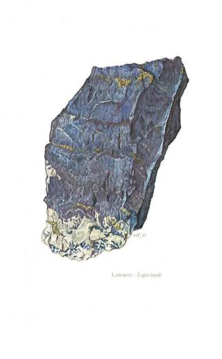 Art Print Old Map School Affiche Papier Minéraux Géologie Lazurite Lapis Lazuli