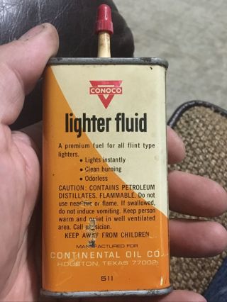 Conoco lighter fluid HANDY OILER 4 oz.  size tin. 2