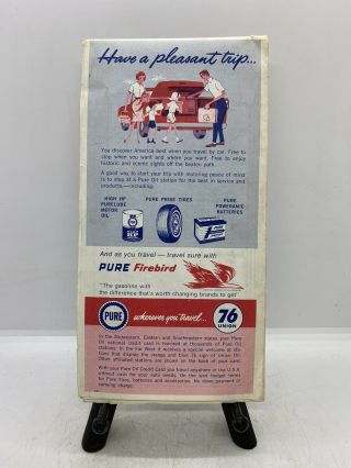 Old Gas & Oil Vintage 1966 PURE Firebird Gasoline Advertising Michigan Road Map 3