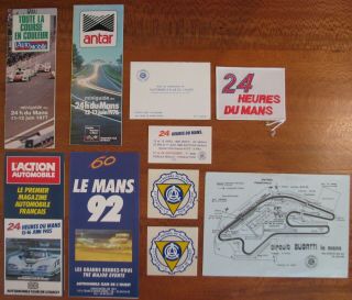 Le Mans 24 Hour Memorabilia - Race Folders,  Patch,  Sticker,  Map Of Old Track Etc