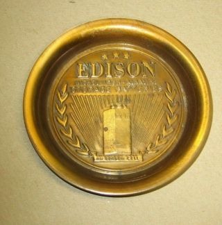 Edison Nickel Storage Batteries Cell Vintage Advertising Metal Coaster Tray