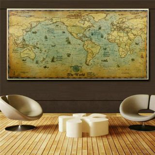 Ancient Old World Map kraft Paper Wizarding Poster wall Decor Large Size 6