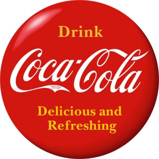 Drink Coca - Cola Red Disc Removable Wall Decal 1910s Style