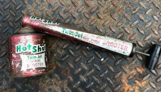 Vintage Hot Shot Twin Jet Spray Shooter Tin Made In Usa