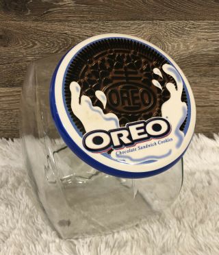 Large Glass Oreo Cookie Jar Canister With Ceramic Sealing Lid Htf Nabisco Oreo