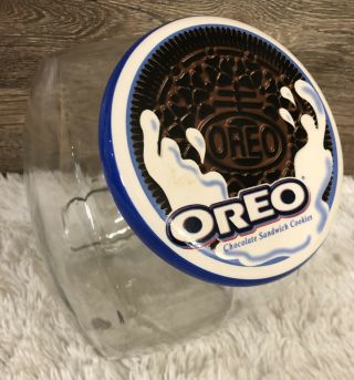 Large Glass Oreo Cookie Jar Canister With Ceramic sealing Lid HTF Nabisco OREO 2