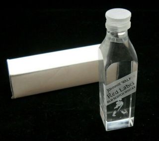 Johnnie Walker Promotional Solid Glass Miniature Bottle W/laser Etched Logo
