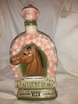 Kentucky Derby Jim Beam Decanter 98th Anniversary Of Ky Derby In 1972