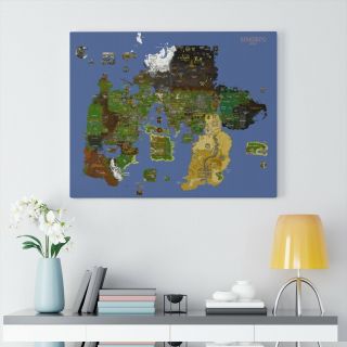 Old School Runescape World Map Canvas w Map Markers - Complete 2007 RS Wall Art 2