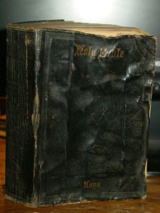 Ca.  1870’s The Holy Bible,  All Books Of Old & Testament,  Color Maps