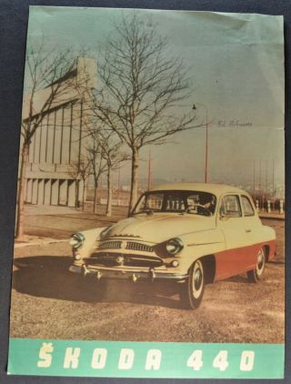 1956 - 1957 Skoda 440 Sales Brochure Sheet Motokov