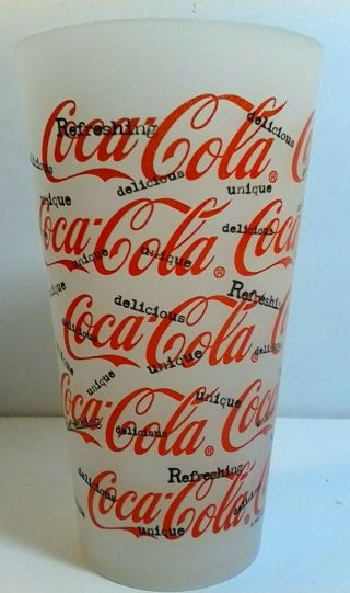 Vintage Coke Coca - Cola Red Logo 22oz Plastic Cup Glass 2