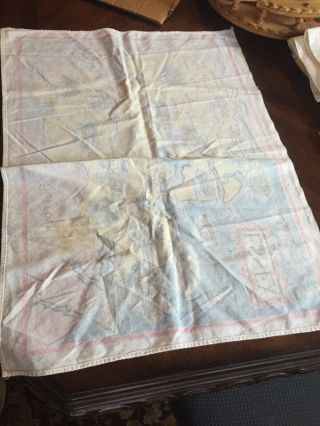 Essex Cotton Tea Towel Britain Map Some Stains And Fading Vintage Old 5