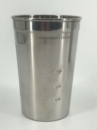 Hamilton Beach Milkshake Malt Drink Mixer Stainless Steel Cup 6” Tall