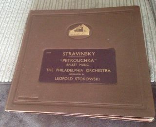 Stravinsky " Petrouchka " Ballet Music - Leopold Stokowski 4 X 12 " 78 Hmv
