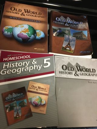 Abeka 5th Grade Old World History Geography Set Text Book Keys Lesson Plans Map