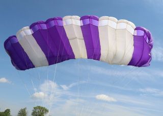 Contrail (cobalt) 120 Sq Ft - 9 Cell Zp Skydiving Parachute Canopy - Good Shape