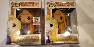Funko Pop Disney Rapunzel And Pascal Red Sdcc Exclusive Set Of 2