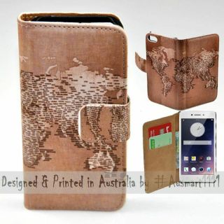 For Oppo Series World Map Old Script Theme Print Wallet Mobile Phone Case Cover
