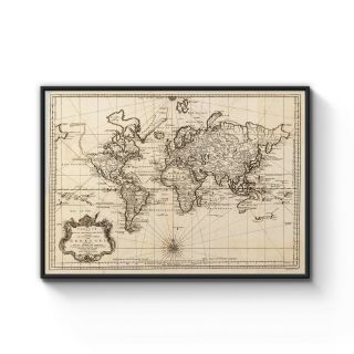 1748 Vintage World Map Old Exploration Rare Art Poster Print - A4 A3 A2 Framed