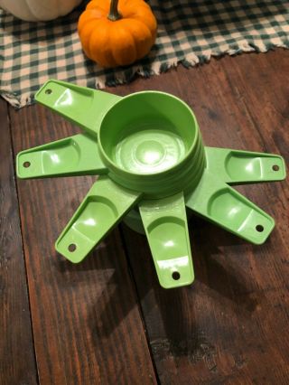 Vintage Tupperware Green Complete Set 6 Measuring Cups