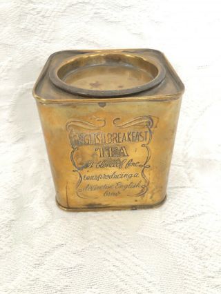Vintage Brass Plated English Breakfast Tea Tin Canister