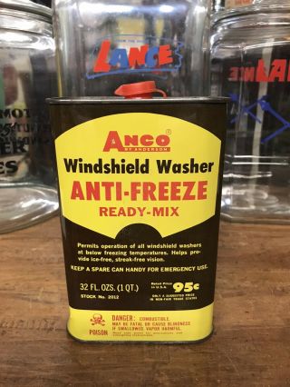Vintage Anco Anti Freeze Can Gas Oil Sign Amoco Standard Prestone Esso Sinclair