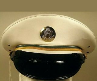 Us Army Military Police Mp Enlisted Service Dress Whites Hat Cap