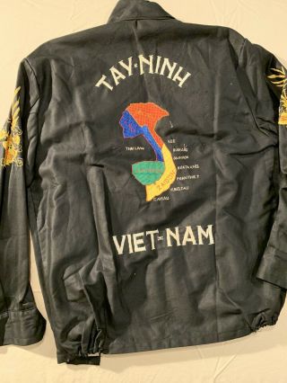 Vintage Vietnam Tour Jacket,  Embroidered Map Tiger