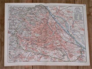 1905 Rare Antique Russian Map Of Vienna Wien Austria With Places Streets Index