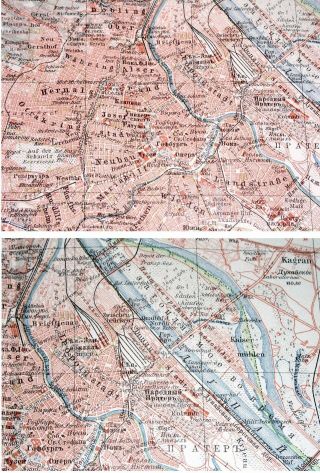 1905 RARE ANTIQUE RUSSIAN MAP OF VIENNA WIEN AUSTRIA WITH PLACES STREETS INDEX 2