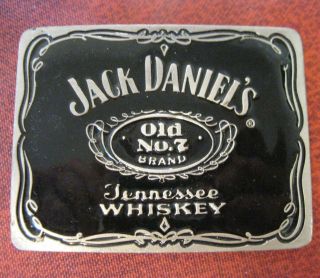 Jack Daniels Black Enamel & Pewter Belt Buckle 2005 Men 