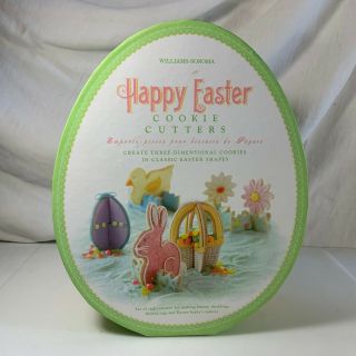 Williams Sonoma Happy Easter 3d Cookie Cutters Stand Up Bunny Egg Basket 2006