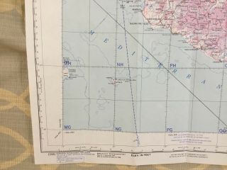 1956 Vintage Military Map RAF British Air Force Sicily Italy Malta War Office 5