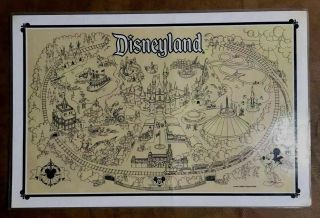 Vintage Walt Disney Disneyland Park Map Placemat Big Thunder Mountain Railroad