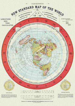 1892 - Flat Earth Map - Gleason 