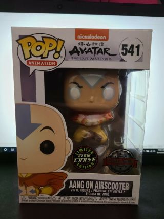 Funko Aang Chase On Airscooter Avatar Glow In The Dark Pop 541 Special Edition