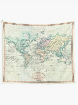Vintage Map Of The World Wall Tapestry